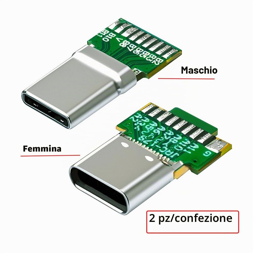 xiwai 2 Pz/lotto USB-C OEM FAI DA TE USB 3.1 Tipo-C Connettore A Saldare Maschio e Femmina con PCB