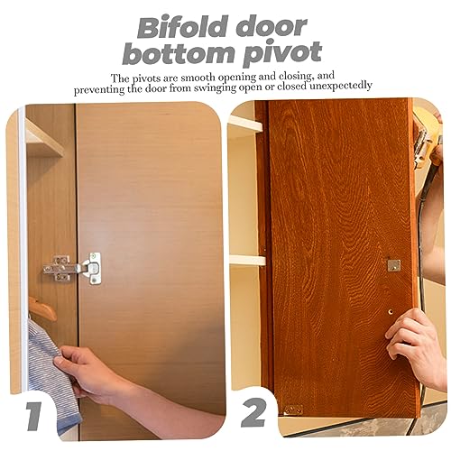 Tofficu kit de herrajes pivotantes para puerta plegable de 4 piezas para clóset acero inoxidable y bisagras operación suave para puertas dobles plegables fácil de instalar previene hundimiento miniatura 3