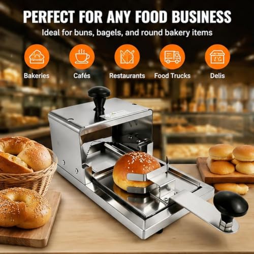Cortadora de bagels con espesor ajustable de 10 mm en acero inoxidable 3
