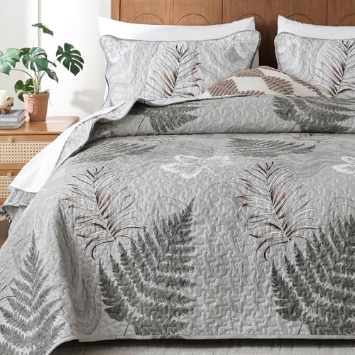 Dinjoy Quilts Set Queen Size, Grey Queen Quilt...