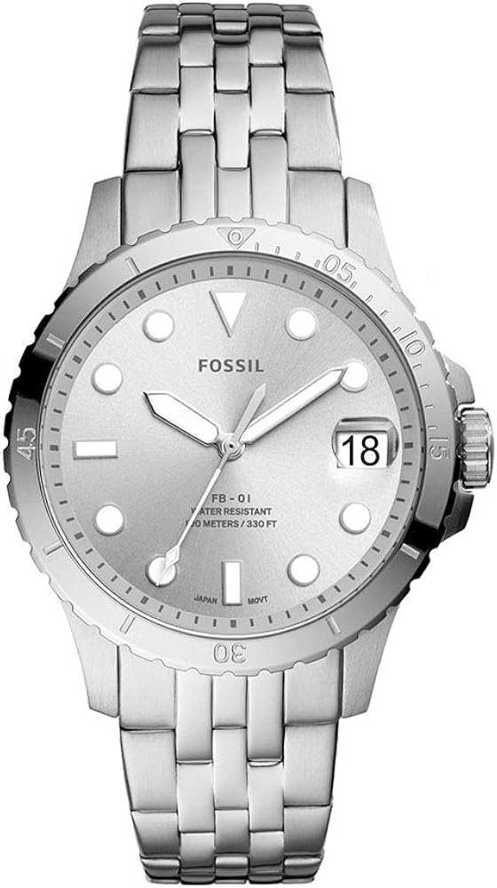 fossil black metal watch for ladies