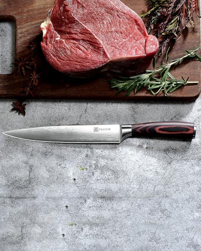 PAUDIN Carving Knife, Kitchen Knife 8 Inch, German High Carbon Stainless Steel with Wooden Handle, for Home Restaurant & Outdoor Use, Come with Gift Box - Image 7