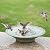HOUYANG Solar Fountain Bird Bath, Metal Bird Bath Bubbler, Outdoor Bird Bath Bowl, for Outdoors Garden Patio Decor.