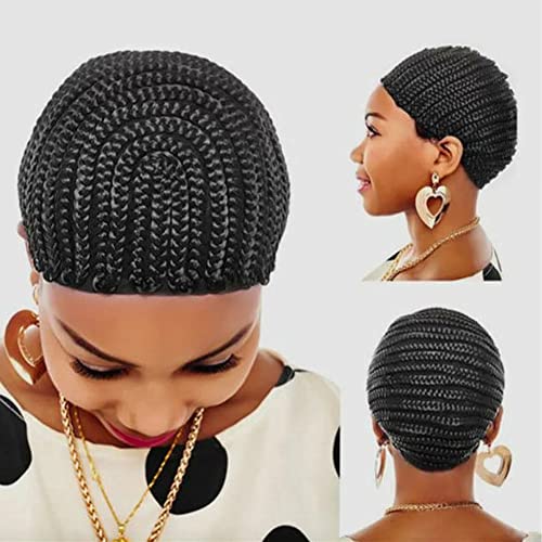 Refined Braided Wig Caps Used to Make Various Styles of Braided Hair and Wig DurabLe and Stable Knitted Hat that is Easier to Sew （MEDIUM ）