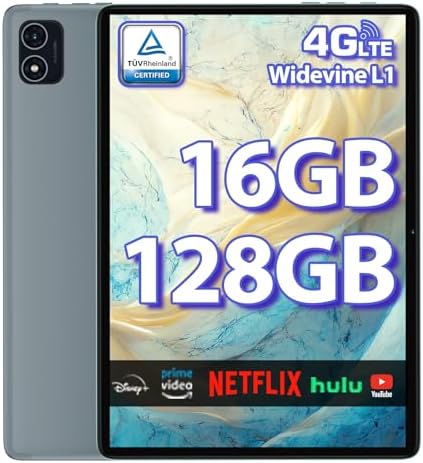 TECLAST P40HD (Gen3) 2024 Android 13 Tablet 10+ Zoll,16GB RAM+128GB ROM (2TB TF)Tablets SIM,Octa Core CPU,4G LTE/5G WiFi,13MP+5MP/1920 x1200 FHD/6000mAh/Typ-C/GPS/GMS/Widevine L1/Headphone Jack/Metal