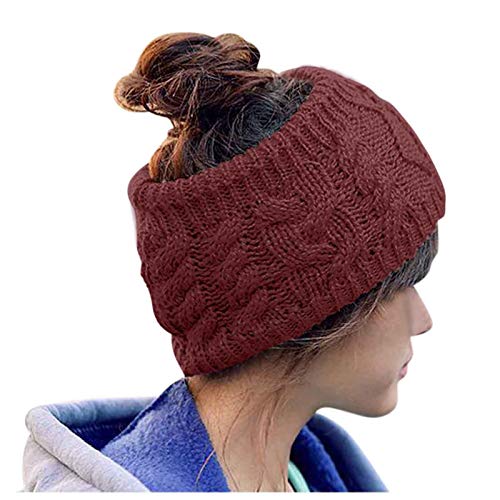 LIJCC Chapeau de poireau en laine pour femme - Bonnet tricoté tendance - Casquette de ski - Casquette de baseball pour filles, Rouge, taille unique Cover