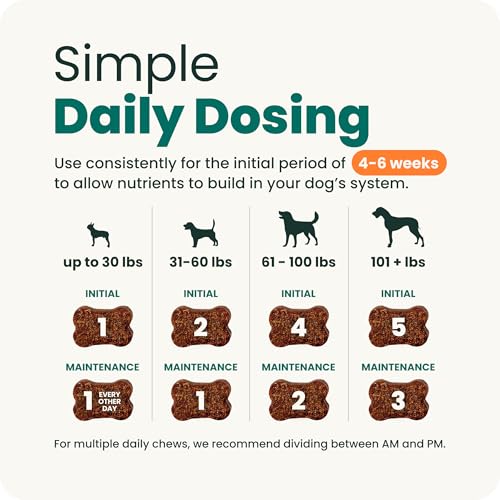 VetriScience Extra Strength Hip & Joint Supplement for Dogs – Supports Joint Health & Mobility, Vet-formulated w/Glucosamine, MSM & Green-Lipped Mussel – Chicken Flavor, 120 Chews