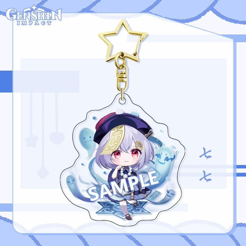 Miniatura 2 de CHERSE Genshin Impact - Llavero de acrílico, figura de Genshin Impact linda figura, accesorio para teléfono