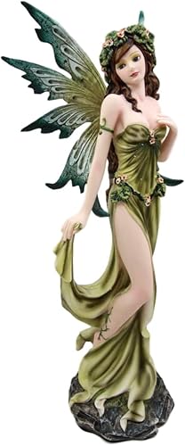 Miniatura 5 de Ebros Earth - Figura de hada elemental de la Señora de Gaia, pulgar, flora y fauna, escultura de fantasía, 11.25 pulgadas de alto, mitos y leyendas