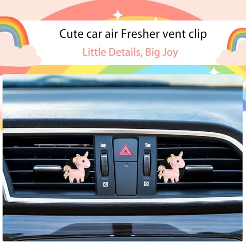 Image of ORIESSE Unicorn Car Accessories,2pcs Pink unicorn Air Vent Clips Car Air Freshener with Lavender Scent,Cute Girly Car Decor for Women Teens,Refillable Diffuser
