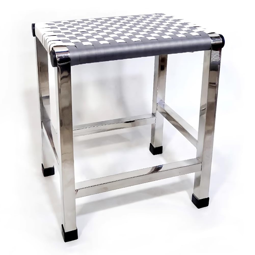 Tabouret de douche tissé à la main Home Easy, inox et rotin