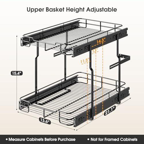 Delamu-Pull-Out-Cabinet-Organizer-2-Tier-14-W-x-21-D-Heavy-Duty-Chrome-Plated-Slide-Out-Drawers-Kitchen-Drawer-Organizer-Pull-Out-Shelves-for-Pots-Pans-Home-Pantry-Cans-Spices-Black