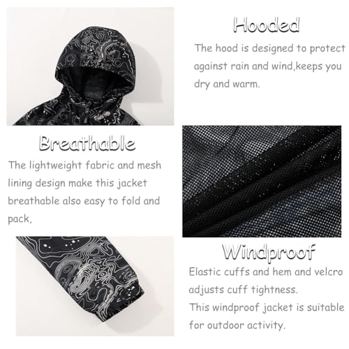 Image of SNOW DREAMS Boys Waterproof Rain Jacket Windbreaker Lightweight Coat Kids Raincoat Outerwear