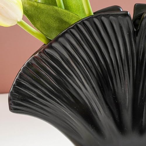 Jarrón con forma de concha de resina resistente y estable para arreglos de mesa 5
