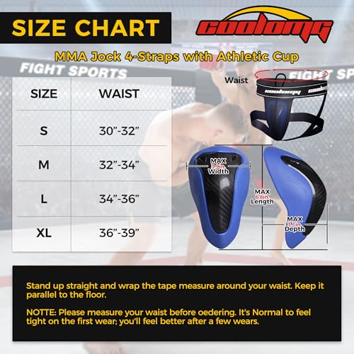 COOLOMG MMA Jock Straps with Cup for Men Adult 4-Straps Athletic Supporters with Groin Cup for BJJ Boxing Muay Thai Wrestling2