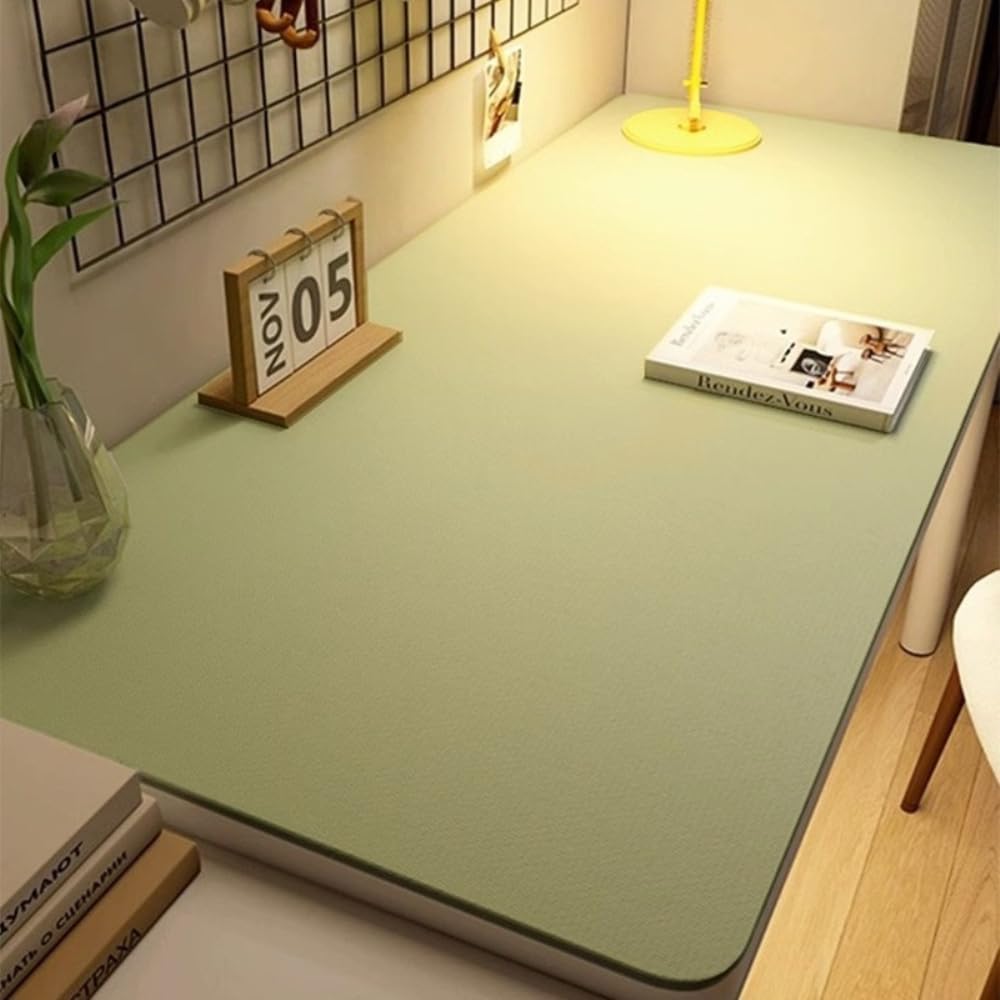 Tischunterlage aus PVC-Leder Rutschfest Schreibtischmatten Schreibtischunterlage Laptop Schreibunterlage Wasserdicht ölabweisend Couchtischunterlage Einseitig mit Fleece-Rückseite,Mintgrün,80x140cm