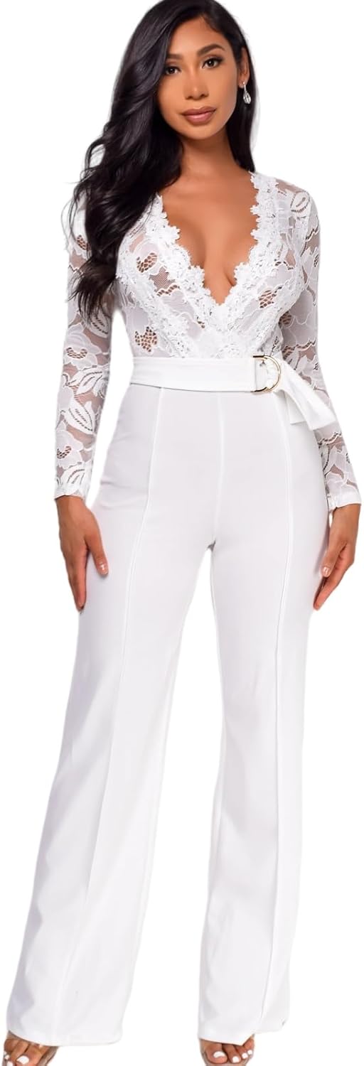 Ladies' elegant jumpsuitformal sexy casual straight pantsbusiness party jumpsuit - Image 3