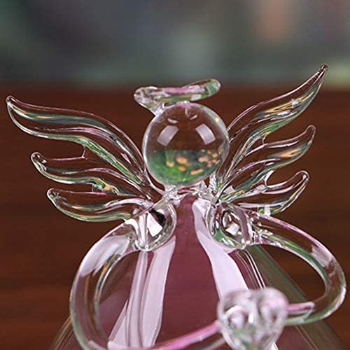 Sziqiqi Hanging Angel Ornaments, Angel Tealight Candle Holder, Clear Glass Angel Ornaments for Wedding Party Home and Christmas Tree Decorations12 Pcs
