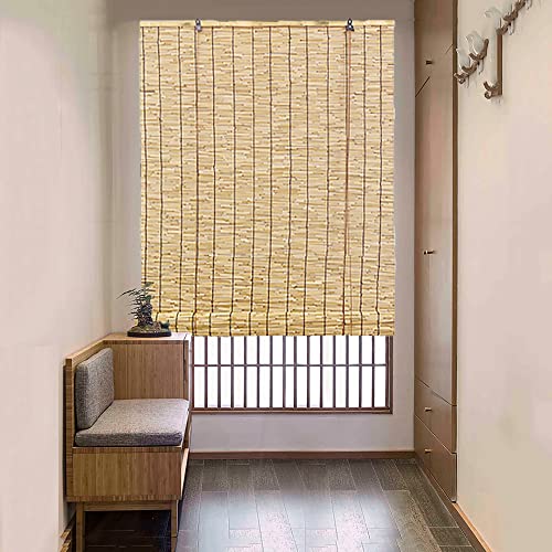 Reed Roller Blinds,Retro Bamboo Roll Up For Outdoor,Natural Bamboo Blinds For Windows,Reed Curtains For Patio,Porch Blackout Shades Rolling,Roman Roller Blinds With Lift,Breathable,Privacy,Custom Size - Image 2