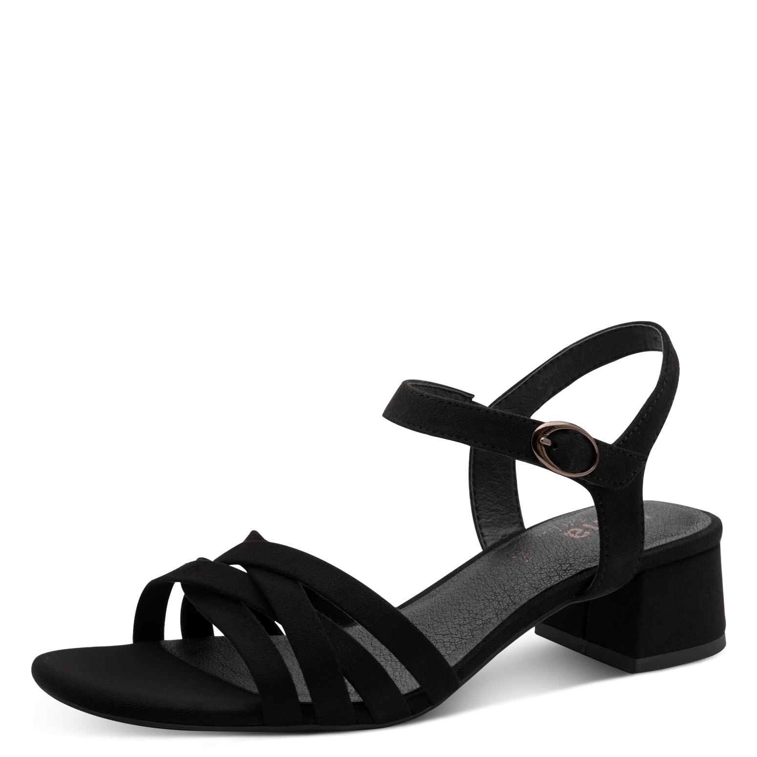 Jana Women's Heel Vegan Sandals with Heel, black, 7 UK