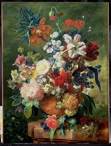 Toile Nature morte de fleurs Jan Van Huysum 60x90cm pour salon