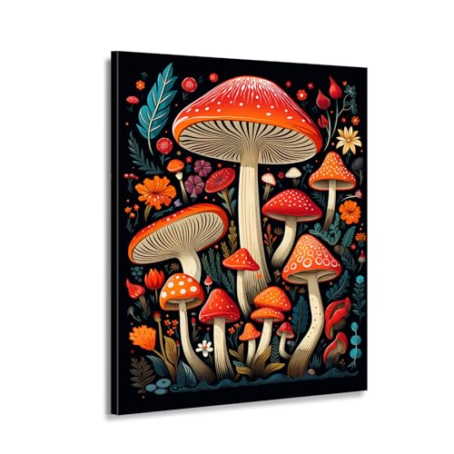 Toile murale chambre d'enfant décoration champignon magique