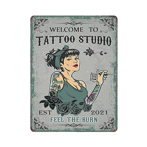 La plaque de décoration en métal Vintage Tattoo