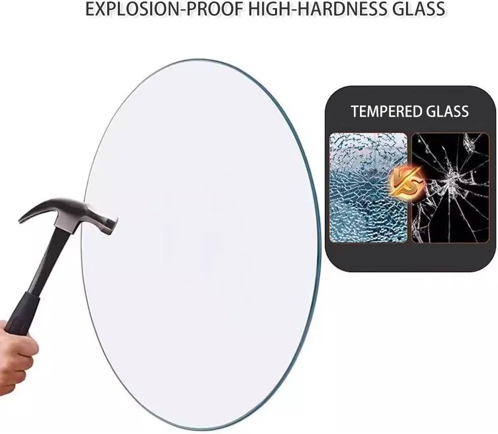 35" 39" Clear Table Top Glass, Round Tempered Glass Restaurant Table Tops, 15" 17" 21" Beveled Replacement Tabletop For Dining, Coffee, Patio(48CM(18.8IN))
