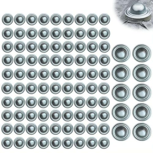 Metal Roof Screw Caps 100pcs Galvalume Screw Cover Caps Rustproof & Waterproof Roofing ScrewCaps Seal Over Existing Screws Heads to Prevent Leaks for Metal Roof Siding Barn Shed RV Outdoor Use