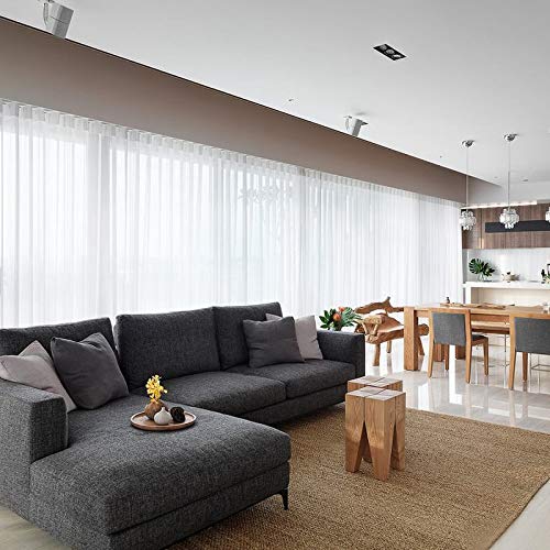 Jkjhbhged 2Pcs Super Soft Great Hand Feeling White Tulle Curtains for Living Room Decoration Modern Veil Chiffon Solid Sheer Voile