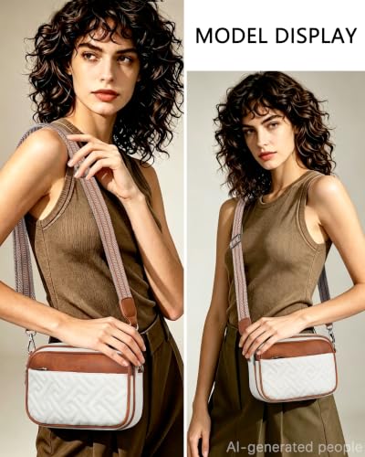 Image of Crossbody Bags for Women,Multi-Pocket Leather Crossbody Purse