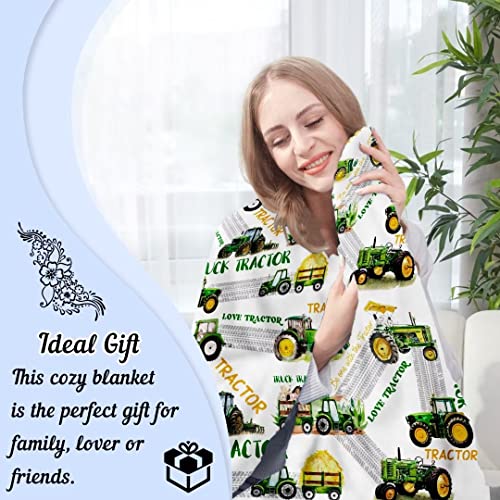 Tractor Blanket For Toddler Boys Soft Equipment Trucks Baby Blanket Excavator Car Plush Throw Blankets Cozy Farm Harvester Vehicle Flannel Fleece Blanket For Kids New Born Birthday Gifts 30X40 Inch #TOP5