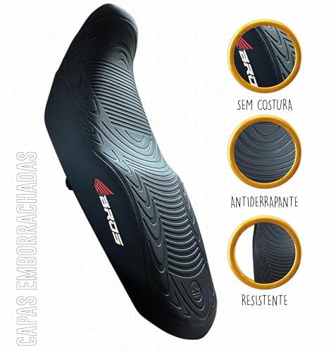 Capa banco de moto emborrachada 3D Preta universal Bros