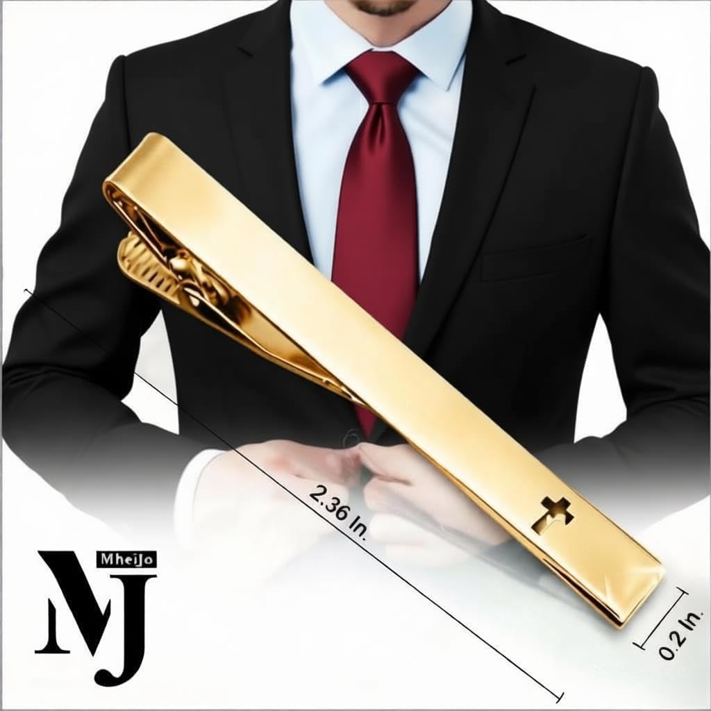 Tie Clips for Men, Tie Clip, Tie Bar, Tie Bars for Men, Silver Tie Tack Pins Unique, Mens Lapel Pins for Suits Shirts, Neck Tie Clasps for Women Boys Dad Father, Jewelry Accessories Gifts for Holiday