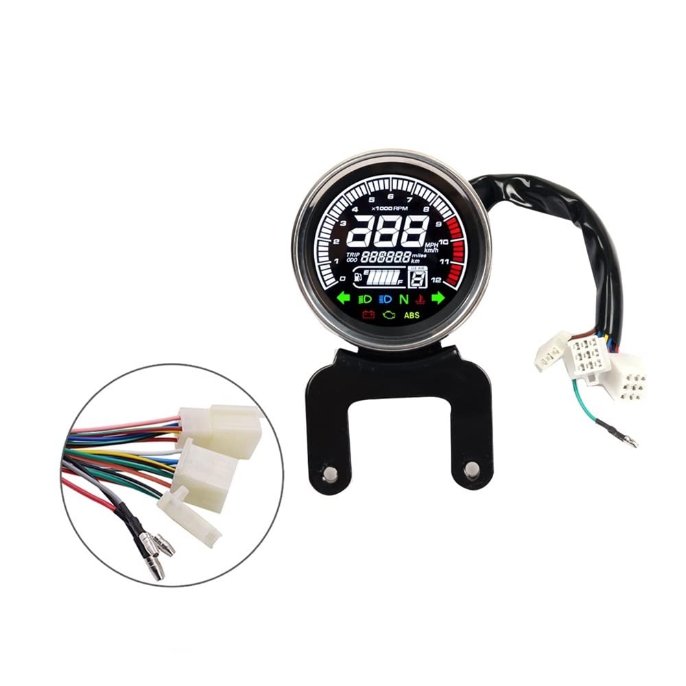 Contagiri contachilometri Contagiri Moto 12V Retroilluminazione A LED Per Tachimetro Digitale Temperatura Misuratore Carburante Indicatore Di Livello Moto