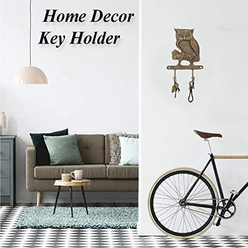 Angel's Peel Lounge Key Holder Owl - Wall Mounted Key Hanger With Double Hooks For Coat, Towel, Hat, Clothes - Home Decor Key Holder For Kitchen, Office, Farmhouse (4.2 X 1.2 X 6.8Inches) #TOP4