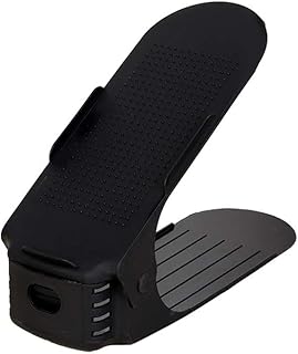 Fliyy Scarpiera organizer regolabile piccolo portascarpe salvaspazio ispessisce il supporto per scarpe in plastica staccabile (nero, 1 pz)