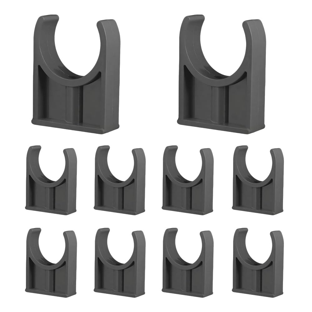 TONGIHS 10Pcs U-Shaped Tubing Hose Buckles,for Water&Gas Pipes,Grey — image 1
