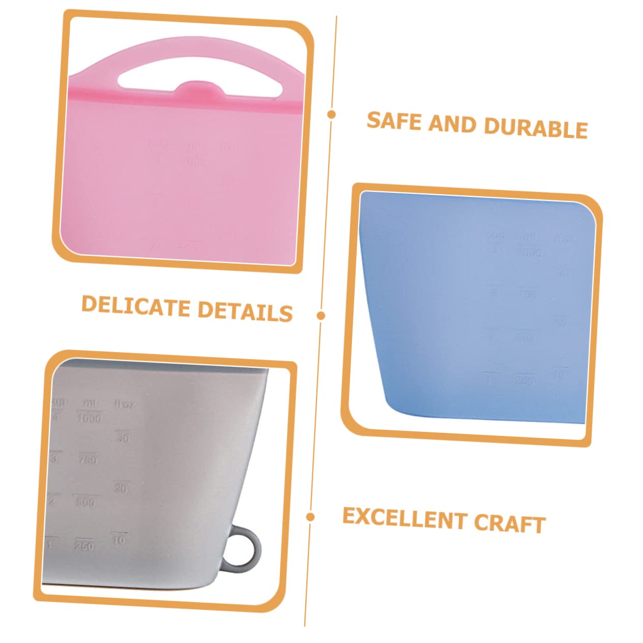 Bolsas de Silicona para Alimentos 4 Unidades 1000ml, Grado Alimentario