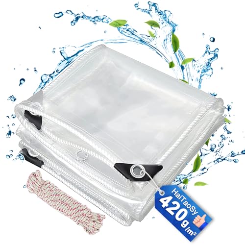 【Telo plastico molto utile】: Telo trasparente per esterni, la nostra copertura impermeabile è versatile, può essere utilizzata per coprire camion, recinti per animali domestici, stalle per mucche, fienili, pollai. Telo di copertura impermeabile offre una protezione completa da pioggia, neve e vento, e la trasparenza assicura che tu possa sempre vedere cosa è protetto sotto.