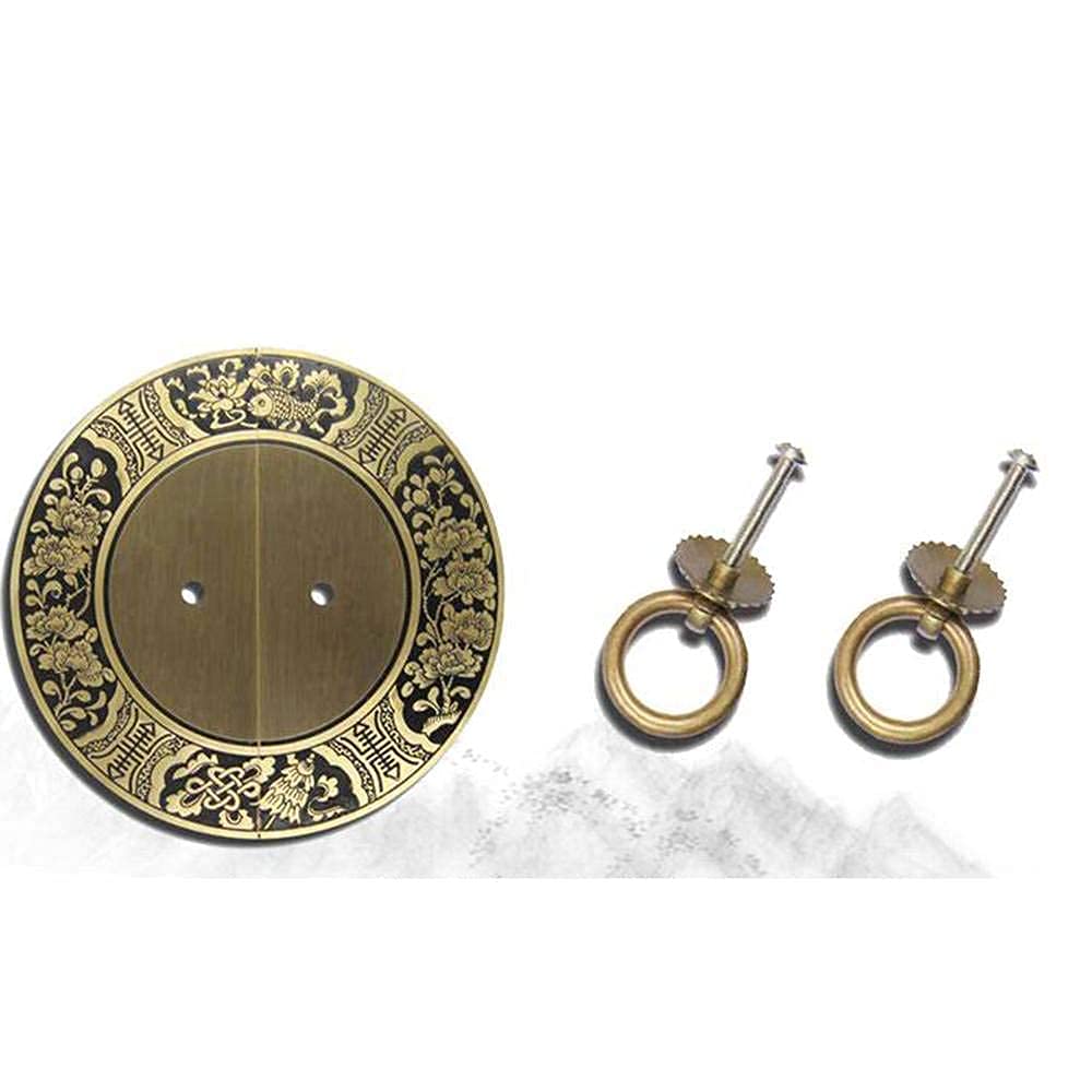Antieke handgrepen, antieke deurtrekken apair rond 110 140 180 240 mm Chinees antiek meubilair koperen boekenkast schoenenzak handvat kast kast deurgrepen trekt retro (kleur: 240 mm brons