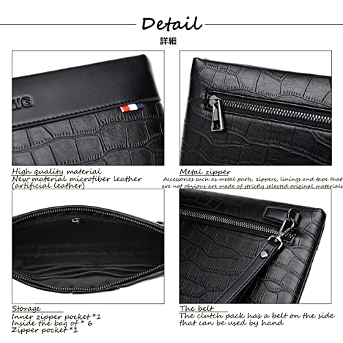 FSD.WG Mens Clutch Bag Man Purse Handbag 12 inches Large Hand Bag Big Clutch Wallet4