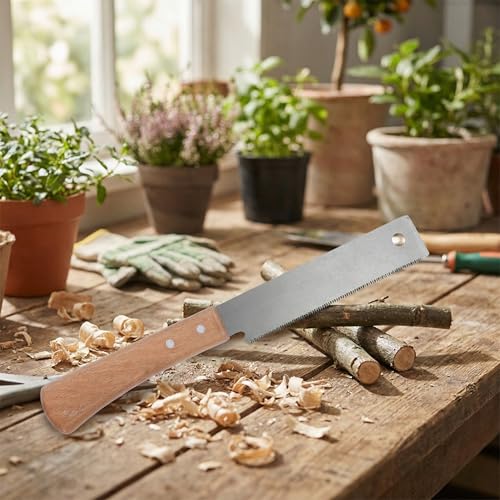 Sierra de mano pequeña para jardinería Fafeicy 300mm miniatura 4