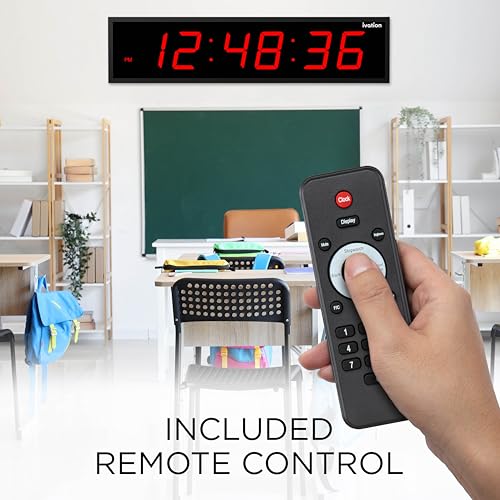 Image of Ivation Oversized Digital Wall Clock with Large LED Display & Timer, 72 inch