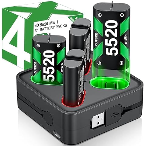 Charger Station with 4 Rechargeable Batteries for Xbox Cover