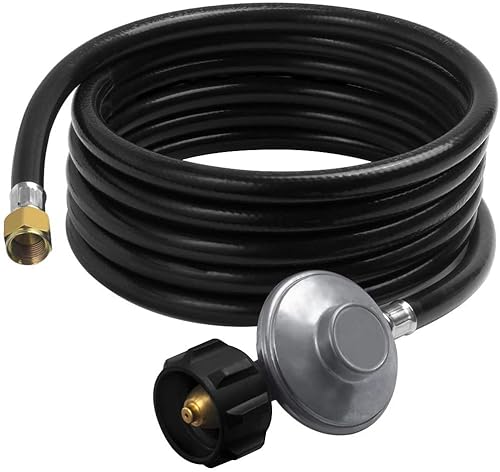 GASPRO 12FT Propane Hose with Regulator for Heater, Fire Pit, Grill, Stove, 3/8 Female Flare, Low Pressure