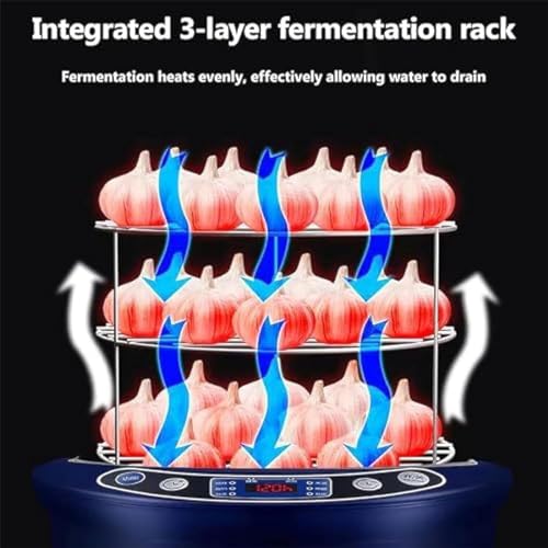 Komercyjna maszyna do czarnego czosnku 6 l (8 głównych funkcji) - trójwarstwowy stojak fermentacyjny + nieprzywierająca wkładka powlekana, do czosnku/natto/kimchi/ciasta/ryżu