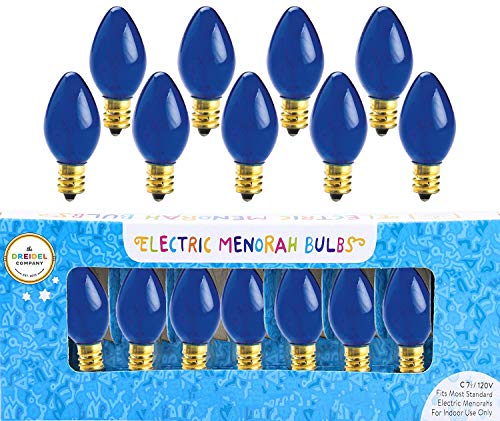 hanukkah menorah bulbs - The Dreidel Company Blue Electric Menorah Bulbs, Box 0f 9