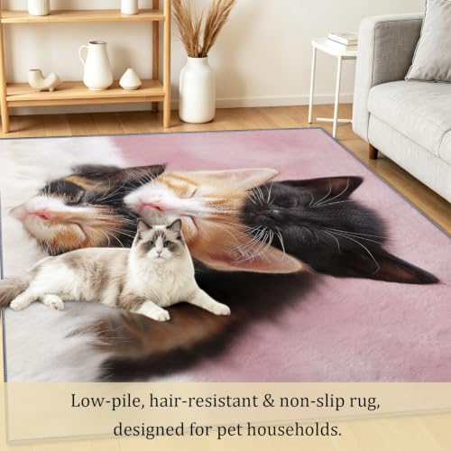 Alfombra moderna de gato de 120 x 170 cm mullida para proteger suelos de dormitorios 6