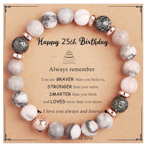 Yiyang 25th Birthday Gifts for Women, Inspirational Birthday Gifts for 25 Year Old Women Friends Daughter Sister 25th Birthday Bracelet Happy 25th Birthday